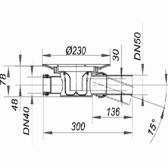 Descarga Horizontal ref. 42S - DN50 - Dallmer 
