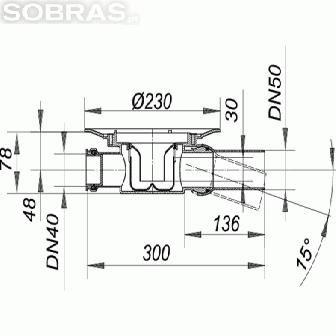 Descarga Horizontal ref.� 42S - DN50 - Dallmer 